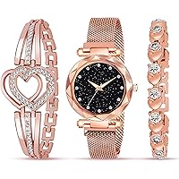 Styledose Branded Analogue Black Dial Magnet Watch with Gift Bracelet for Women or Girls and Watch for Girl or Women…