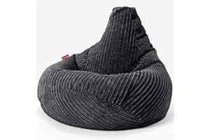 ‎LOUNGE PUG Lounge Pug, Gaming Sitzsack Sessel, Cord Schwarz