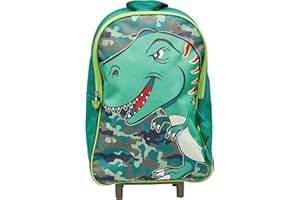 HTUK Dinosaur Wheeled Bag Kids Trolley Hand Luggage with 2 Wheels