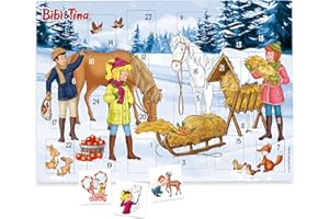 Papierdrachen Bibi & Tina Adventskalender 2025 - mit 24 Tattoos - winterliches Pferde-Motiv - liebevoll illustriert - Weihnachtskalender für Kinder