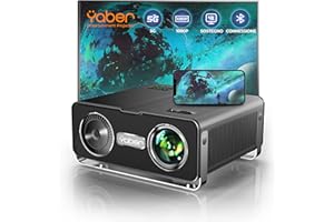 YABER Proiettore WiFi 5Ghz Bluetooth 5.1 Bidirezionale, 9500 Lumens Proiettore Portatile 1080p Nativo e 4k,PPT 4P/4D Keystone Digitale Zoom -50% Proiettore Full HD per iOS/Android/PC/PS4/PS5