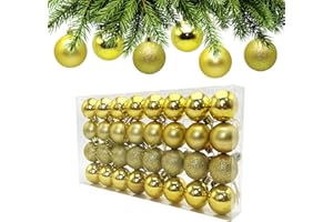 AITODOS TA AiTodos® 32 Bolas de Navidad Juego, Bolas Doradas Navidad 4 cm, Decoración Navideña de Plástico, Utilizadas para Fiestas, Bodas, Cumpleaños, Aptas para Interiores y Exteriores(Oro)