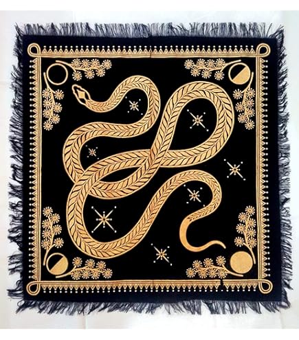 CREATCABIN 2 stuks altaardoek maan zon ster pentagram hemelse tarot dek spiritueel tapijt tafelkleed kracht heilige doek astrologie voor waarzeggerij premium hekserij benodigdheden heidens 49 x 49 cm