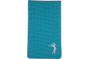 Mercia Golf Ladies Crocodile Leather Scorecard & Yardage Book Holder In Pink, Lilac and Pale Blue.
