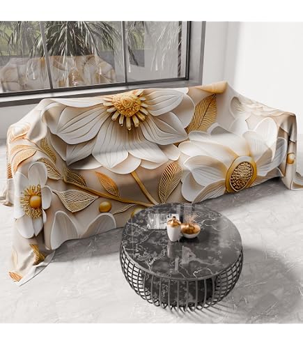 L'EMPORIO CASA Copridivano Telo Multiuso 260x280 – Pesciolini, Cotone Panama 80% E Poliestere, Made In Italy