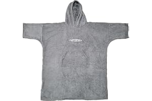 CONWY KAYAK SUP Conwy Grey Towel Changing Robe Poncho Towelling Beach Wild Swimming Kayak Dry Off
