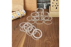 Ajuny Glas Serviettenringe 12 Stück Handgefertigt Schlicht Rund 5,08 cm Dekorative Serviettenhalter für Tisch Dekoration Hochzeit Abendessen Party und Den Täglichen Gebrauch