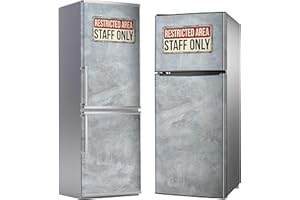 MEGADECOR DECORATE YOUR HOME MEGADECOR Vinilo Adhesivo Decorativo para Nevera con Efecto Hormigón Restricted Area Staff Only, Varias Medidas (185cm x 60cm)