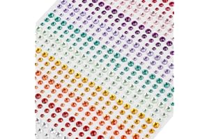 MAOXINTEK Strass Autocollants Adhésif Gem Bijoux pour Visage Yeux Ongles Enfants DIY Artisanat Cartes Embellissement Acrylique Diamant Décorations 15 Couleurs 900 Pièces