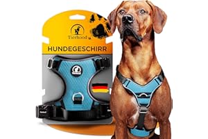 TIERHOOD Uprząż dla małych, średnich i dużych psów – [w zestawie z klipsem na szyję] – uprząż bezpieczeństwa dla psa – uprząż dla średnich psów – szelki dla psów – szelki odblaskowe