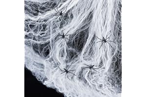 Lights4fun Spinnennetz inkl. 6 Spinnen Halloween Deko