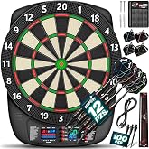 RE:SPORT&reg; Professional Electronic Dartboard with 12 Darts + 24 Pro Flights + 100 Dart Tips and Accessories | Electronic Dart