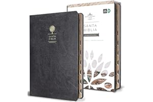 Biblia Reina Valera 1960 letra grande. Símil piel negro, índice, tamaño manual / Spanish Bible RVR 1960. Handy Size, Thumb Index, Large Print, Black ... Manual, Símil Piel Negra Con Índice