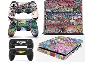 giZmoZ n gadgetZ Adesivo in vinile per console PS4, motivo: graffiti + 2 skin per controller