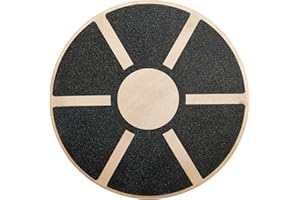 FITVIDS BalanceFrom Non-Slip Wooden Wobble Balance Board Core Trainer 15.55-inch Diameter with 360 Rotation for Stability Training