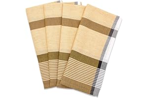søstre & brødre 4er Set Geschirrtücher Küchentücher im hochwertigem Dobby-Design | Made IN EU | 100% Baumwolle - ÖKO-TEX Standard 100 | 50 x 70 cm Mustard