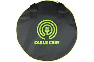 Luigi's Cable Storage Bag - Carry and Store Electric Hook Up Cables Charging Cords Water Hose EV Power Leads - 40cm (15 3/4") Diameter Cosy for Car or Caravan - Black