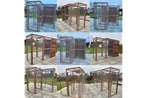 4WIRE 6ft x 3ft Animal Run with Safety Door 19g Boarded Panel Options Chicken, Rabbit Run Bird Aviary (Clear Waterproof Roof, All Mesh Panels)