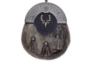 Imperial Kilt Products - Scottish Kilts Sporrans for Men Badge Style Welsh Dragon Sporran with Leather kilt Strap & Antique Finish Chain, Mens and Boys Kilt Sporran-Leather Sporrans