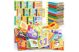 JOYIN 12 opakowań książek do kąpieli My First Soft Bath Books, nietoksyczny materiał Soft Baby Cloth Books,Early Education Toys, Waterproof Baby Books for Toddler, Infants Perfect Shower Toys,Baby Bath Toys Best Gift