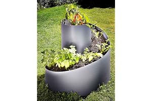 Novaliv Spirale d'Herbes Anthracite I 35 cm x Ø 55 cm I Parterre Tour de Fraises Grand Tour d'Épices
