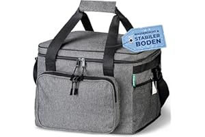 COTTARA® Faltbare Kühltasche groß 30L wasserdicht +12h Frische extra stark isolierte Kühltasche faltbar – Kühlbox, Cooler bag, Lunch bag, Isoliertasche, Thermotasche Picknicktasche – Grau
