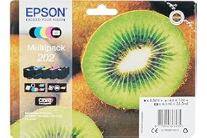 Epson Multipack 202 Kiwi, Cartouches d'encre d'origine, 5 couleurs: Noir, Cyan, Magenta, Jaune, Noir photo, XP-6000, XP-6005, XP-6100, XP-6105