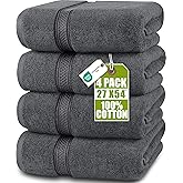 Utopia Towels 4er-Pack Badetücher Set, 69 x 137 cm, Grau | 100% ringgesponnene Baumwolle 69 x 137 cm Handtücher, sehr saugfäh