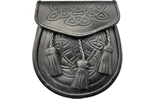 Hamilton Kilts Scozzese Pelle Cercarogne Sporran con catena vita