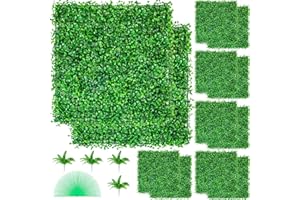 VEVOR 12 Pezzi Artificiale Pannello da Siepe di Bosso, 50,8 x 50,8 cm, Siepi Artificiali, Recinzione Artificiale Bosso, Edera Finta Effetto Realistico Decorazione Plastica Verde, Spessore da 4 cm