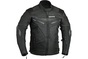 GEARX Veste de Moto rembourrée à la Colonne vertébrale Imperméable à l'eau, M - Noir