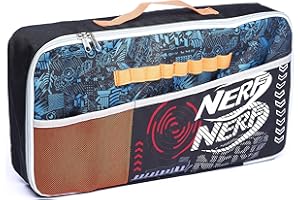 BUNKR BATTLE ZONES Nerf Bunkr BKN-3425 Lock N' Load Case - Licenced Nerf Storage Solution for Extra Accessories - Features Lightweight, Easy Access Loops and Pockets, Duel Handles and Adjustable Straps, 8+ Years