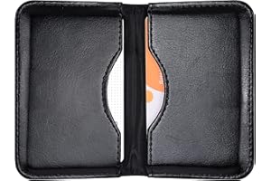 wisdompro Porta Tarjetas Ultrafino, Tarjetero con Cierre Magnético para Tarjetas de Visita, Tarjetas de Crédito, Documentos de Identidad y Tarjetas de Membresía (Negro)