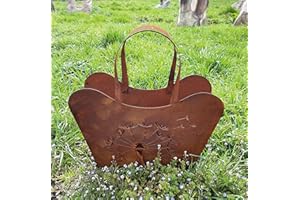 ‎STEINFIGURENWELT GIEßEN STEINFIGURENWELT GIEBEN Edelrost Große Handtasche mit Pusteblume 42x45cm Tasche zum Bepflanzen Rost Pflanztasche Blumentopf Windlicht Edelrost Gartendeko (mit Pusteblume)