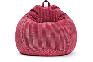 Green Bean© Square XL Rivestimento da Interno Velluto a Coste 90 x 110 cm - Senza Imbottitura - Fodera Poltrona a Sacco - Accogliente, Morbida, Resistente - Lavabile, con Sacco Interno - Rosso