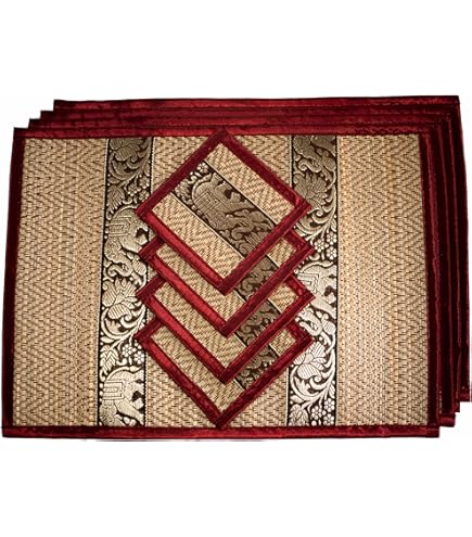 Pimpernel Classic Black Set Of 4 Placemats – Guyana - View #8