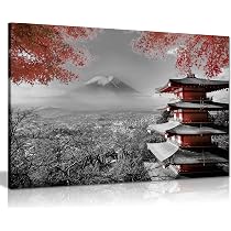 Peinture à l'encre de paysage japonais noir et blanc | Image Premium générée à base d'IA