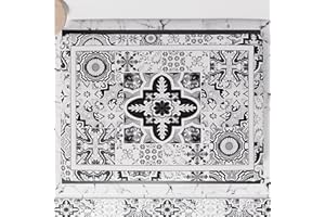 PETTI Artigiani Italiani - Accessori Tessili da Cucina, Copri Fornelli 46x70 cm in Microfibra, Coprifornello Elegante per Gas e Induzione, in Stampa Digitale Vietri Nero, 100% Made in Italy