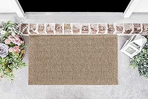 Serdim Rugs Harper Kilim Braided Herringbone Design Outdoor Rugs, Jute, Rectangle 50 x 80cm