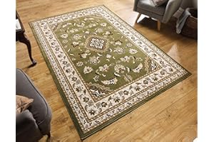 Lord of Rugs Sherborne Quality Traditional Classic Oriental Living Room Bedroom Rug (Green, XLarge 200x290cm (6'7''x9'6''))