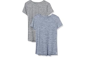 Amazon Essentials Damen Active Quick Dry Tech Stretch Kurzarm-T-Shirt mit Rundhalsausschnitt (in Übergröße erhältlich), Multi-Packs