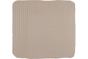 BO Baby's Only - Baby Wickelauflagenbezug Cable - Strickbezug für Wickelunterlage - Aus Baumwolle - 75x85 cm - Beige