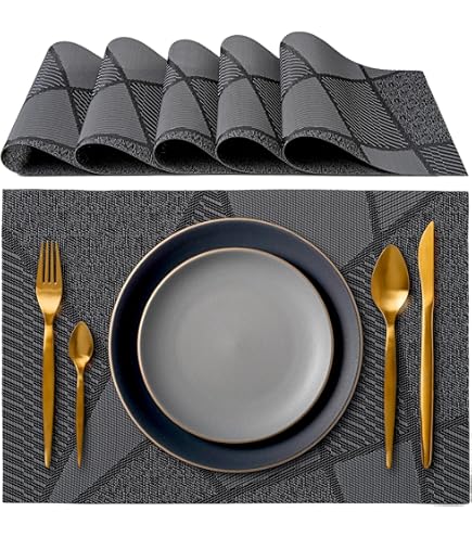 Set De Table Rond Tressé Lot De 6 - Lavables,Résistants à La Chaleur,pour La Cuisine, La Table à