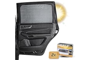 Walser CarComfort osłona przeciwsłoneczna do samochodu, 2 sztuki, uniwersalna osłona przeciwsłoneczna dla dzieci, ochrona przed promieniowaniem UV, ochrona przed słońcem, czarna