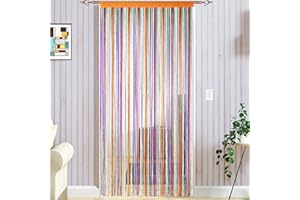 Taiyuhomes String Door Curtains Fly Screen Curtain For Window Decorations Living Room Doorways Crystal Plain Tassel (Rainbow, 90x200cm)