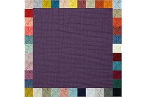 TEXTILQUALITY Hochwertiger Musselin Stoff Meterware - weicher Baumwollstoff für Kleid Baby Decke Tuch Tagesdecke Bettwäsche ÖkoTex Double Gauze uni Baumwollstoffe Dekostoff Stoffe zum Nähen Meterware 0,5m (lila)
