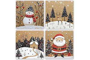 ABSOLUTELY YOURS Christmas Cards Pack of 32. Each Christmas Card multipack has 4 different Kraft designs. Ecofriendly and UK made. Verse Inside. Small 115 x 115mm card size.