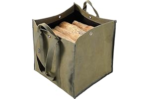camping moon Campingmoon Brennholz-Tragetasche für Kaminholz, Leinen, BC-400, Khaki, langlebig, leicht zu tragen