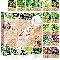 BIO Salat Samen Set - 14 Sorten Salatsamen aus biologischem Anbau I samenfestes Salat Saatgut I Bio Salat Set für Balkon…