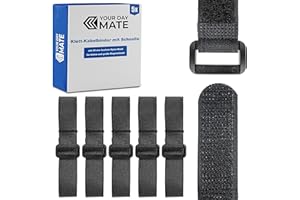 YOUR DAY MATE Sangle scratch Réutilisable avec Boucle pour Organiser les Câbles, 5 Pièces, L 100 x l 2 cm, Noir, Matériau Nylon Haute Qualité, Bande-nylon Solide, Bande de Serrage Refermable, Sangles de câbles